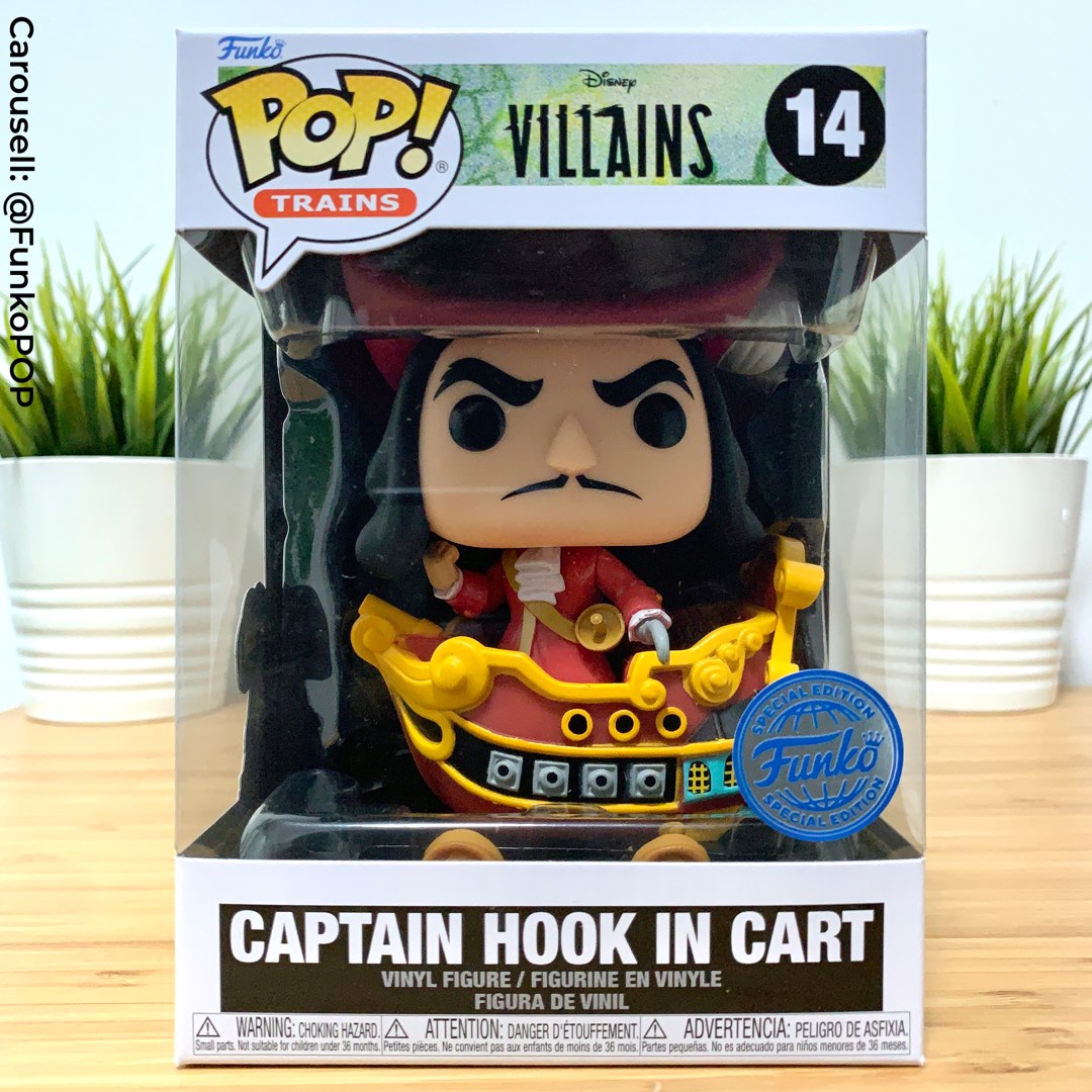 Funko Pop Disney Villains Captain Hook in Cart, Hobbies & Toys