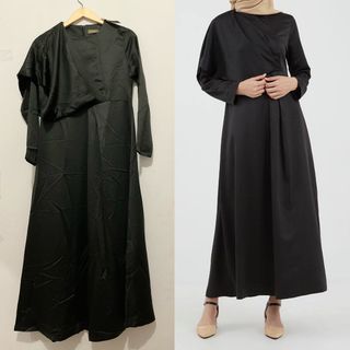 Gamis Dress Abaya hitam Hijabenka Silky