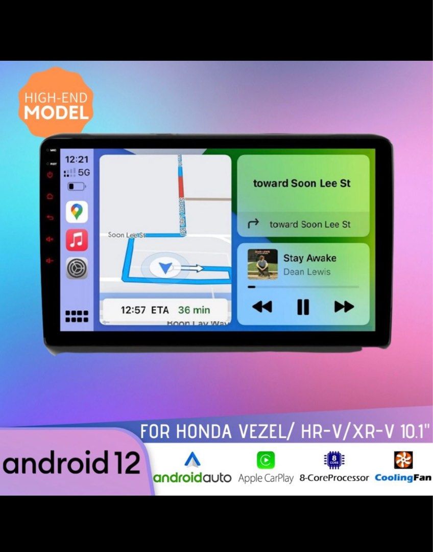 HIGHEND LATEST HONDA VEZEL/ HRV/ XRV10.1 INCH 8 CORE ANDROID 12 PLAYER ANDROID HEAD UNIT