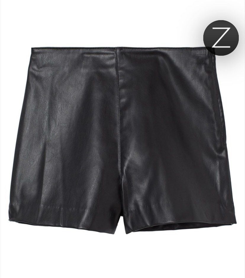 H and m leather shorts sales