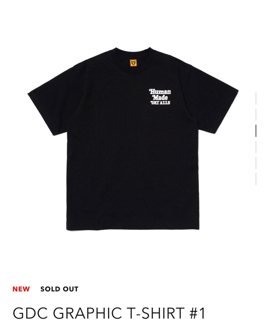 Human made GDC GRAPHIC T-SHIRT 黑色XL, 男裝, 上身及套裝, T-shirt