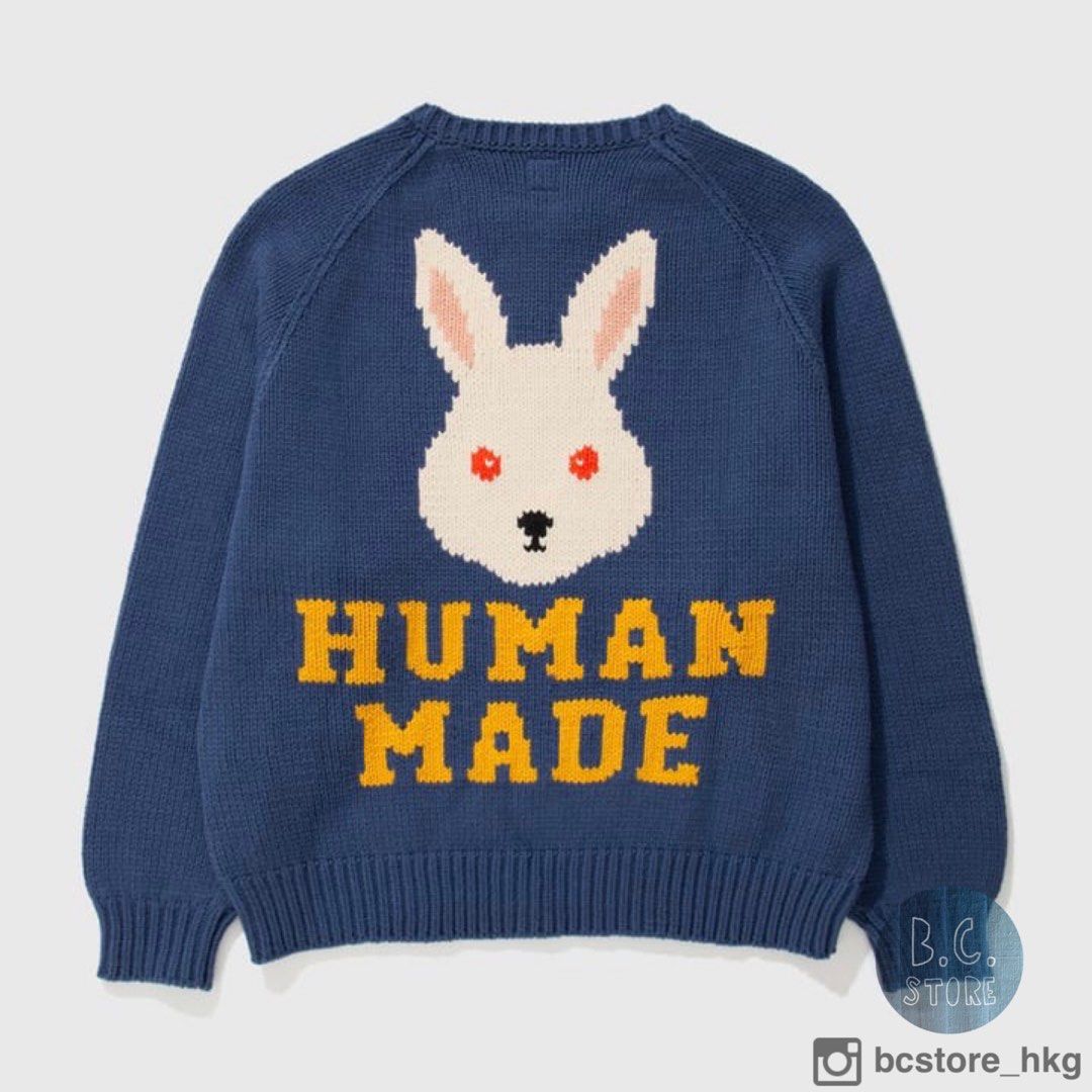 HUMAN MADE RABBIT RAGLAN KNIT SWEATER 22AW, 男裝, 上身及套裝, 衛衣