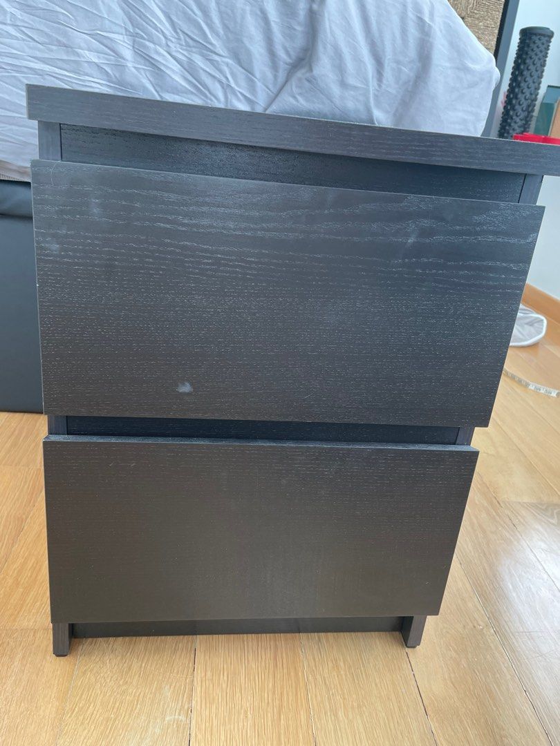 IKEA KULLEN BEDSIDE TABLE Black Brown, Furniture & Home Living