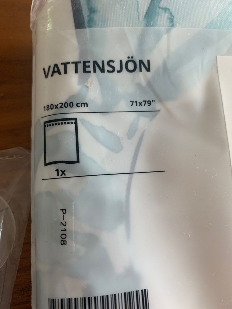 IKEA shower curtain+ring, Furniture & Home Living, Bathroom & Kitchen Fixtures on Carousell