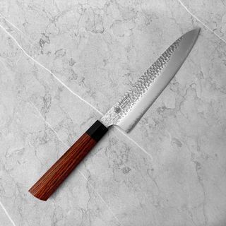 [Japan Made] Seki Kanetsugu Heptagon Wood Hammered Tsuchime Gyuto 200mm Japanese Kitchen / Chef / Paring Knife