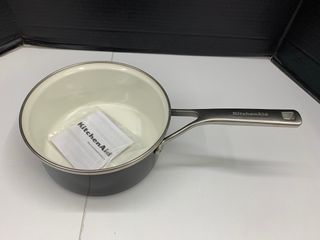 KitchenAid 18cm, 2L Steel Core Enamel Cookware Saucepan, Onyx Black (no Lid)