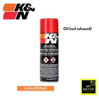 K&N AIR FILTER OIL 99-0504  - 6.5OZ ~192ml- AEROSOL Red Coloured Oil KN 99-0504 Oil Filter Oil
