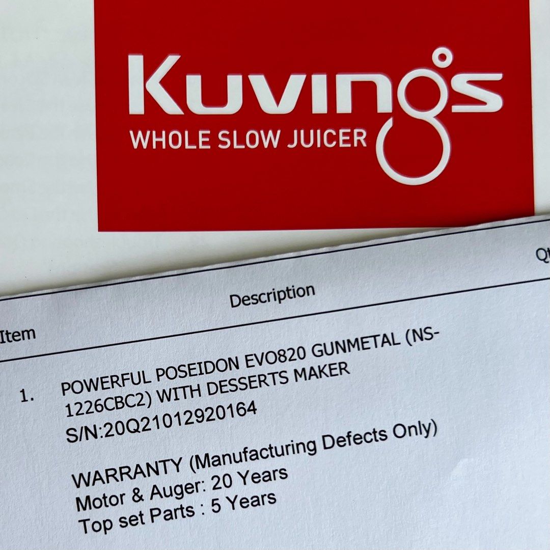 KUVINGS EVO820 Whole Slow Juicer, TV & Home Appliances, Kitchen