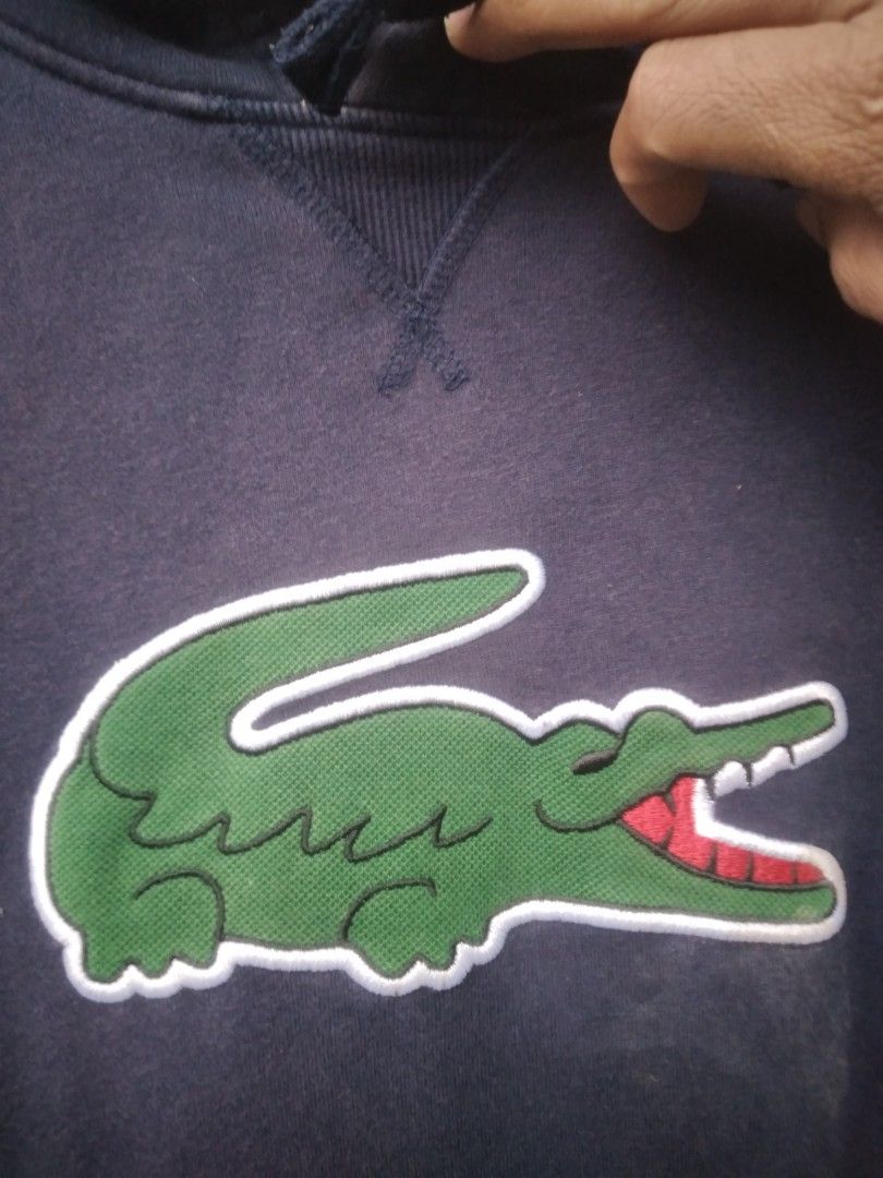 Lacoste big logo hoodie, Men's Fashion, Coats, Jackets and on Carousell