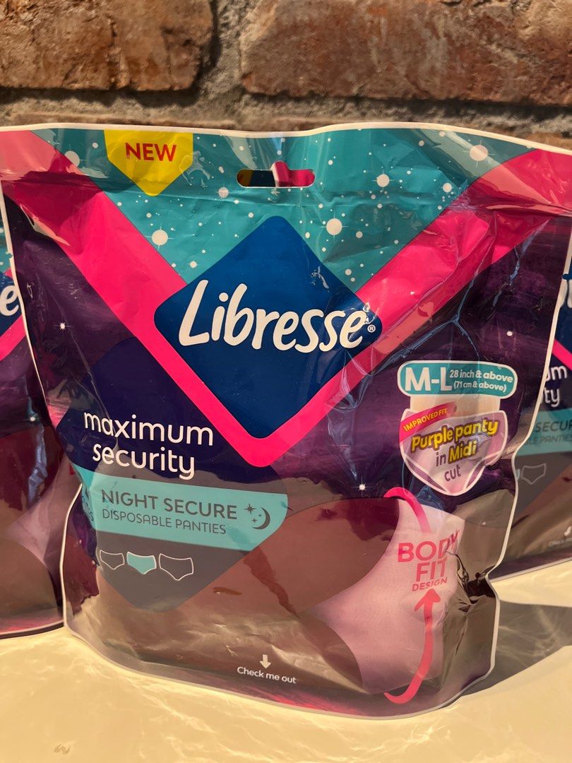 Libresse night secure disposable panties 2 panties in a pack (NEW), Beauty & Personal Care