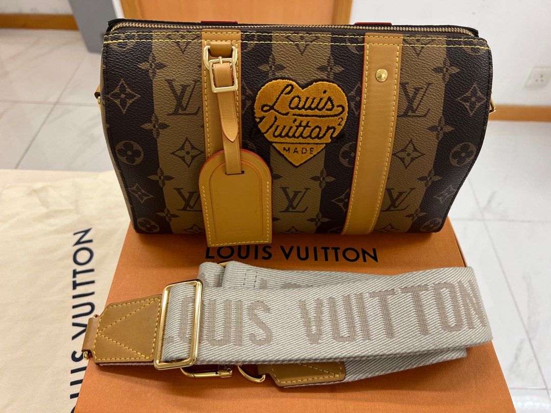 Louis Vuitton LV City keepall monogram x Human made 手袋斜孭袋, 名牌, 手袋及銀包-  Carousell