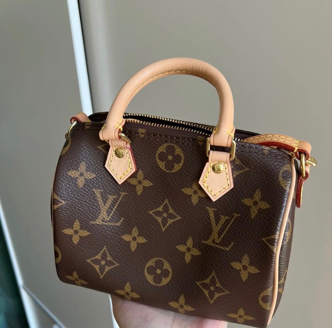 Lv Nano Speedy Black Monogram, Luxury, Bags & Wallets on Carousell