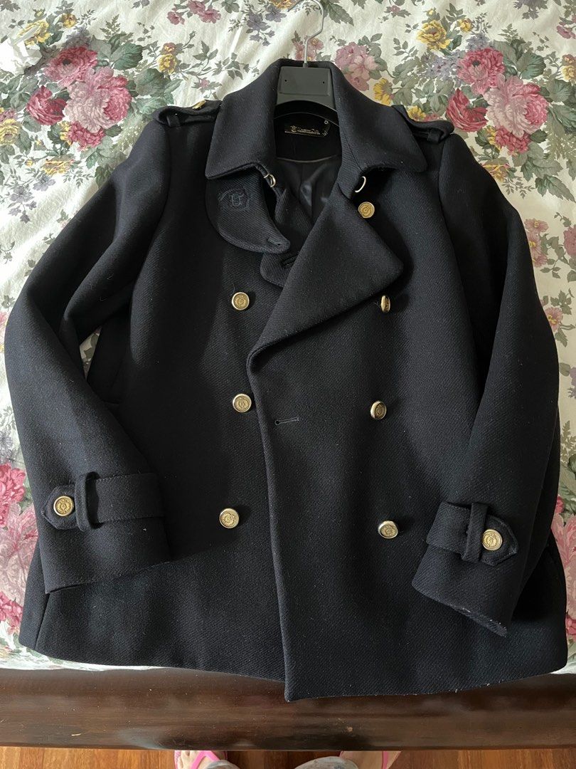 Double breasted wool discount coat massimo dutti