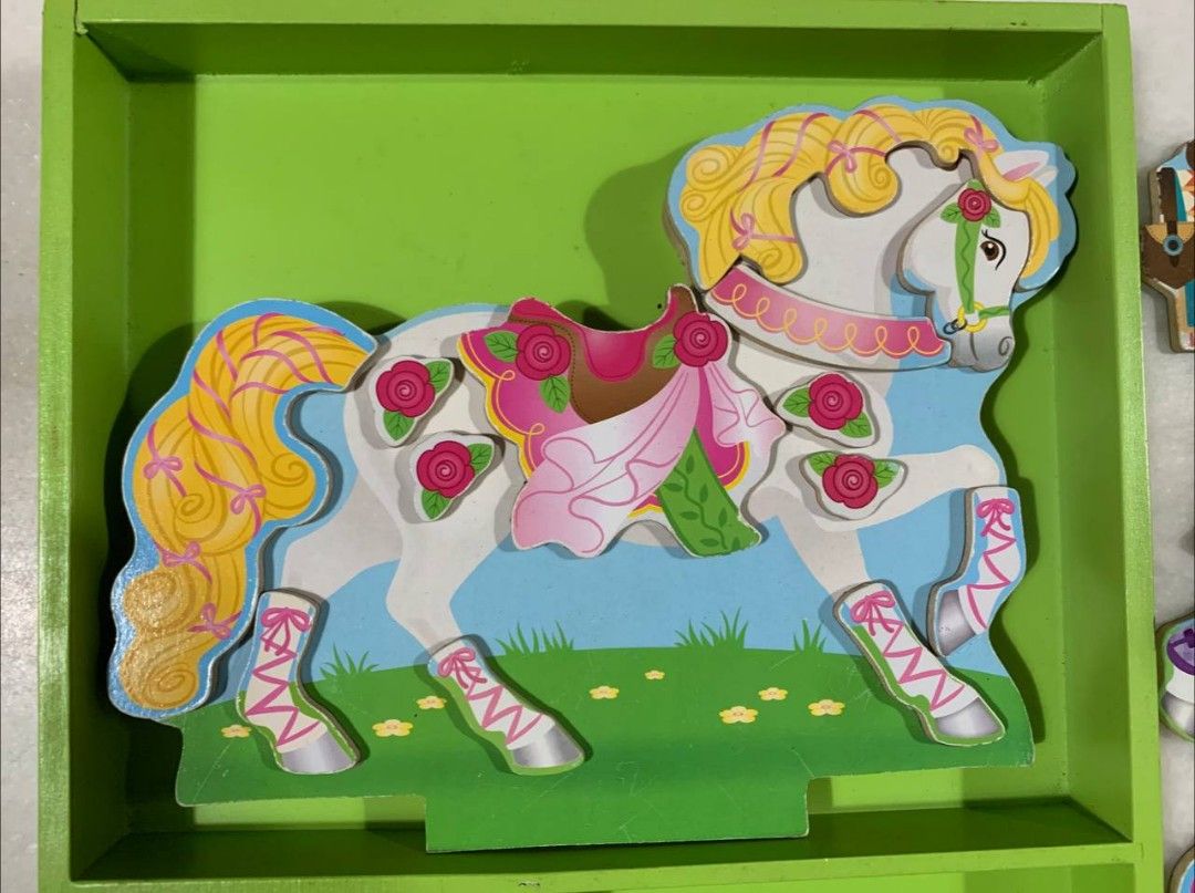  Melissa & Doug 18591 My Horse Clover Magnetic Wooden Dress-up  Doll : Toys & Games