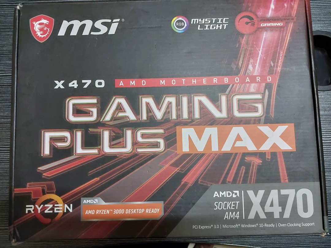 MSI X470 Gaming Plus Max ATX AM4 AMD Motherboard, Computers & Tech ...
