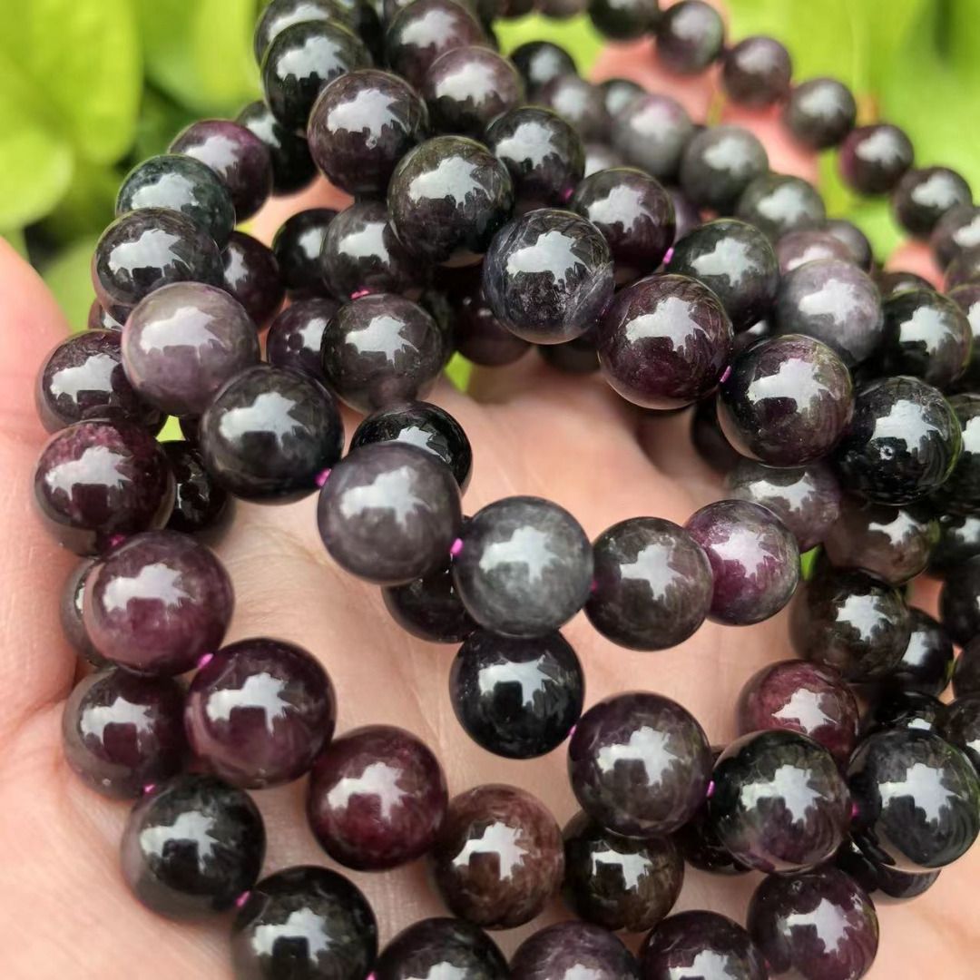 Natural Dark Red Tourmaline Smooth Round Loose Beads 7 8mm