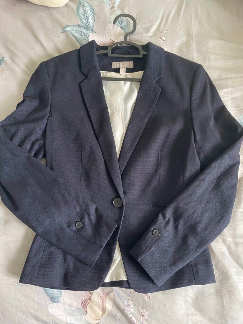 Dark blue blazer womens store