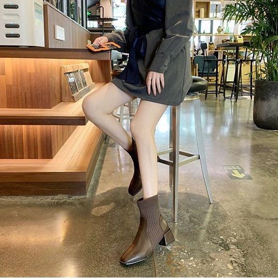 Ankle sock boots low heel deals