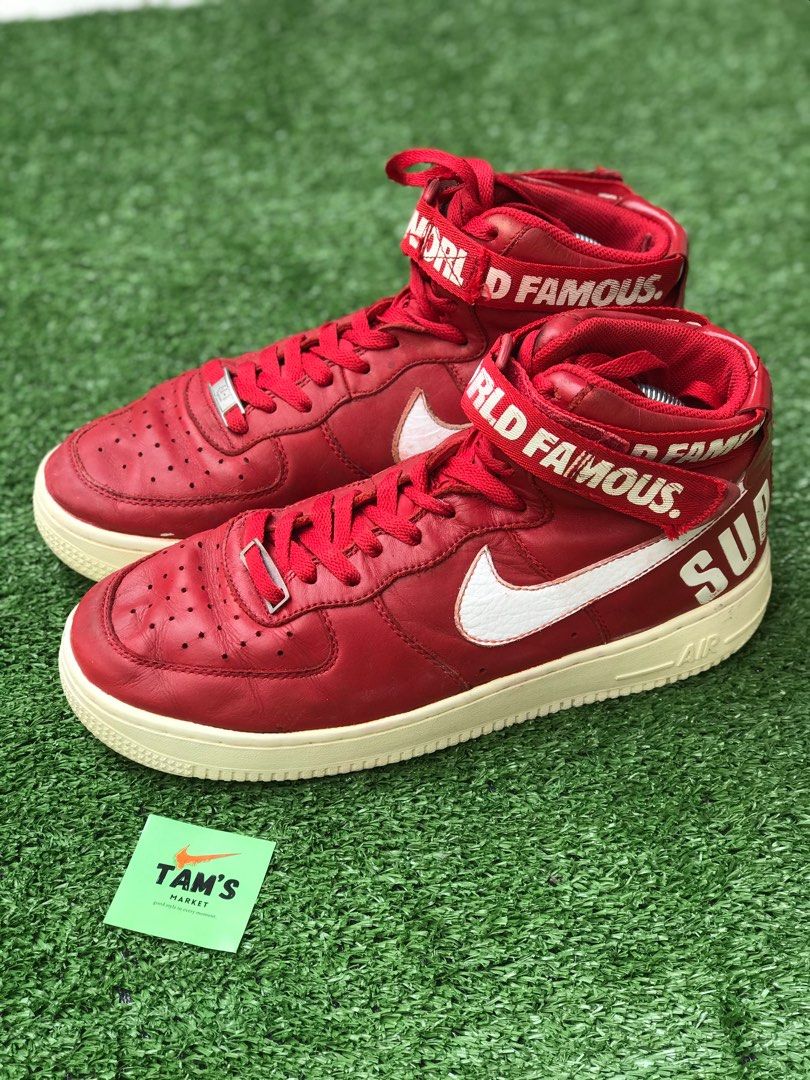 supreme af1 red laces