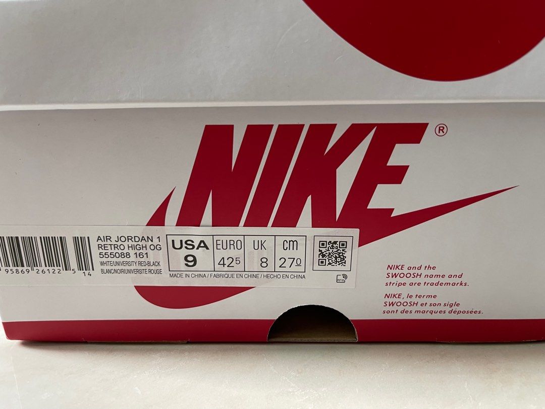 air jordan 1 retro high og red black white