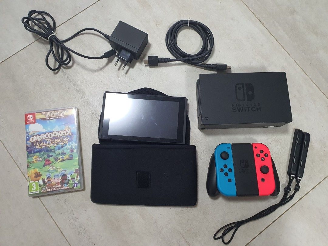 Nintendo Switch Gen 2 Neon with overcooked game), Video Gaming, Video Game Consoles