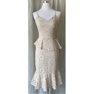Nude Cami Lace Mermaid Hem Eyelet Dress
