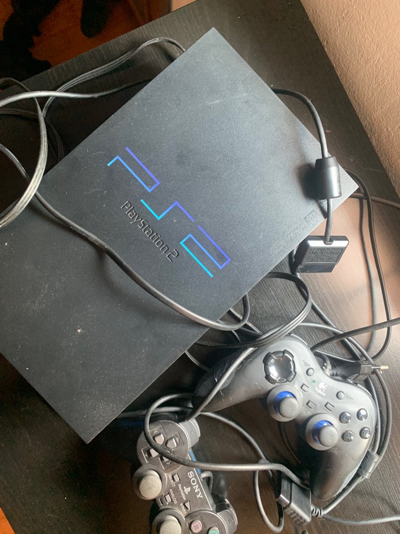 ORIGINAL SONY PLAYSTATION 2 FAT CONSOLE WITH DUALSHOCK CONTROLLER AND ...