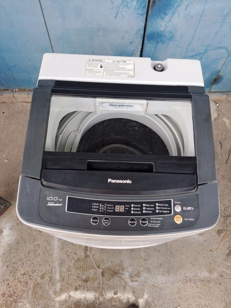 Panasonic top load washing machine 10 kg, TV & Home Appliances, Washing