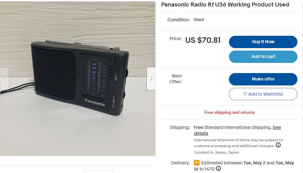 Vintage Panasonic RF-U36 Portable FM/AM Radio, Audio, Soundbars, Speakers   Amplifiers on Carousell