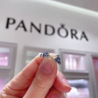 Pandora Disney Cinderella pumpkin carriage Blue Zircon Earrings female 299193c01 Stock available #Jewelry