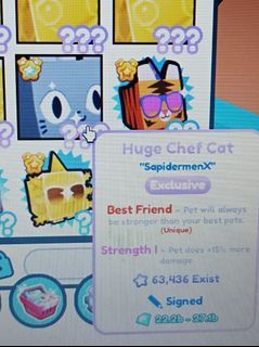 Pet Simulator X Signed Huge Chef Cat!!