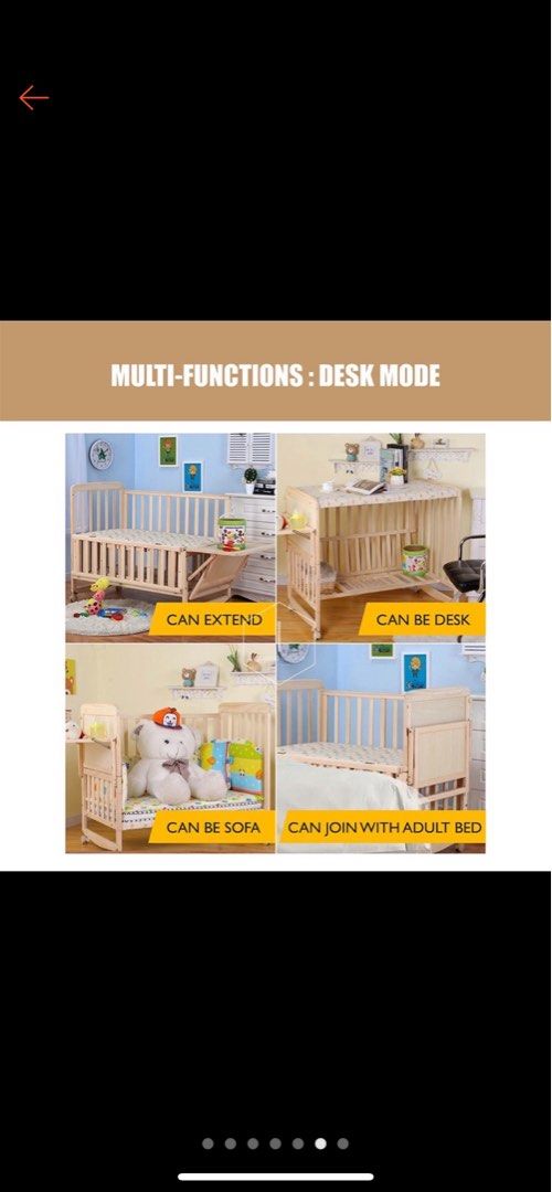 Pine wood nontoxic baby cot, Babies & Kids, Baby Nursery & Kids