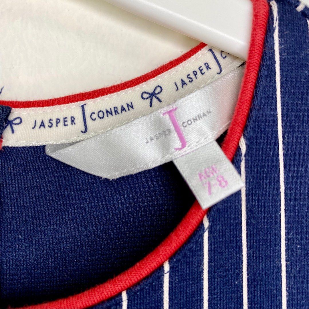 PL Debenhams Jasper Conran JC Navy Blue with White Stripes Sleeveless Skater Dress Age 7 8Y Babies Kids Babies Kids Fashion on Carousell