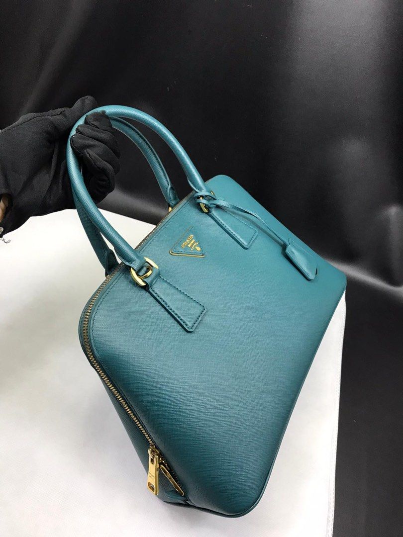 Promenade leather handbag Prada Blue in Leather - 34577759