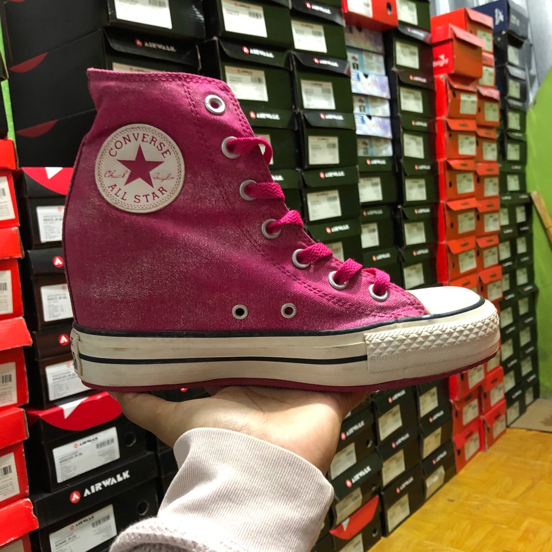 Converse wedges best sale pink