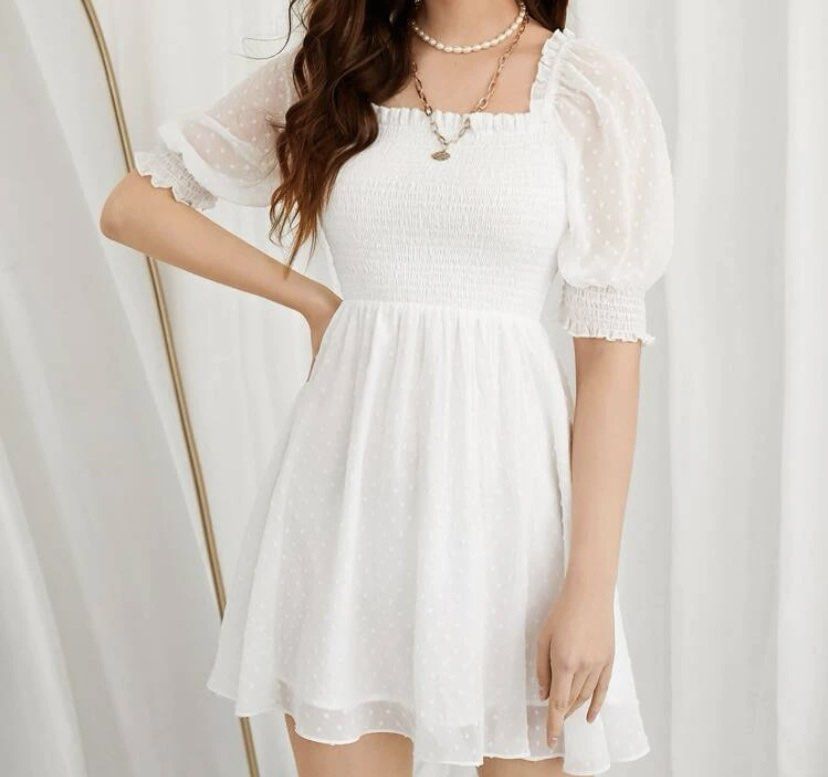 Chiffon puff sleeve dress outlet