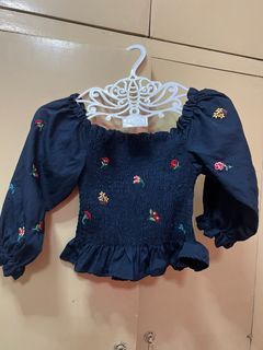 Puff Sleeve Smocked Croptop