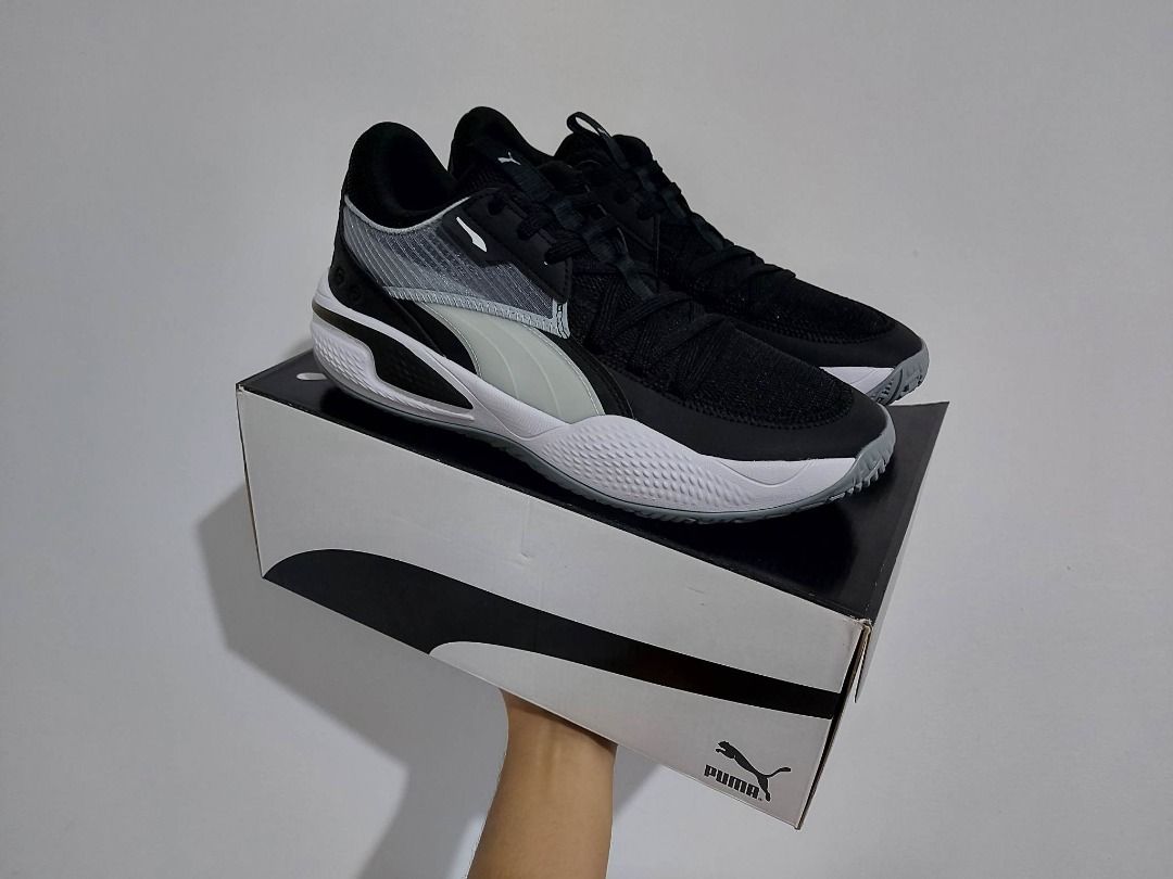 Puma Court Rider Pop Basketball Shoes (Black/White) Men #39 s Fashion