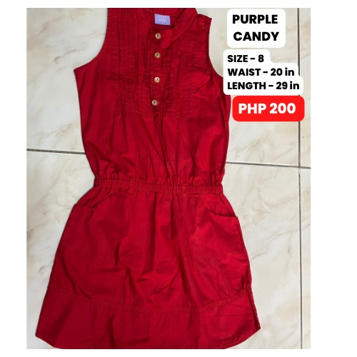 Purple Candy Red Dress, Babies & Kids, Babies & Kids Fashion on Carousell