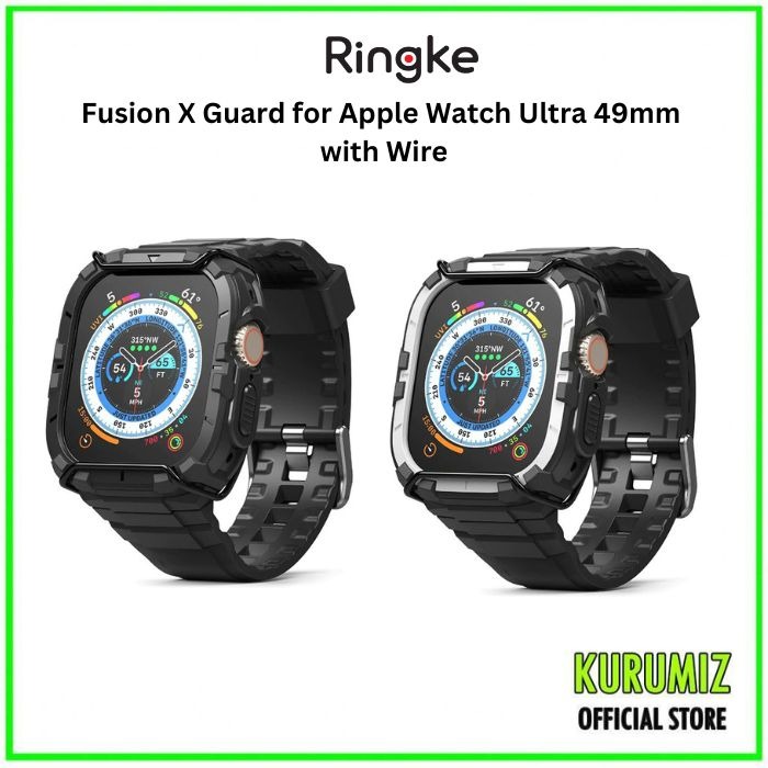 Ringke Fusion-X Guard [Watch Band + Case] Compatible with Apple Watch Ultra  2 / 1 Band with Case (49mm), Shockproof Rugged Stainless Steel Wire Guard