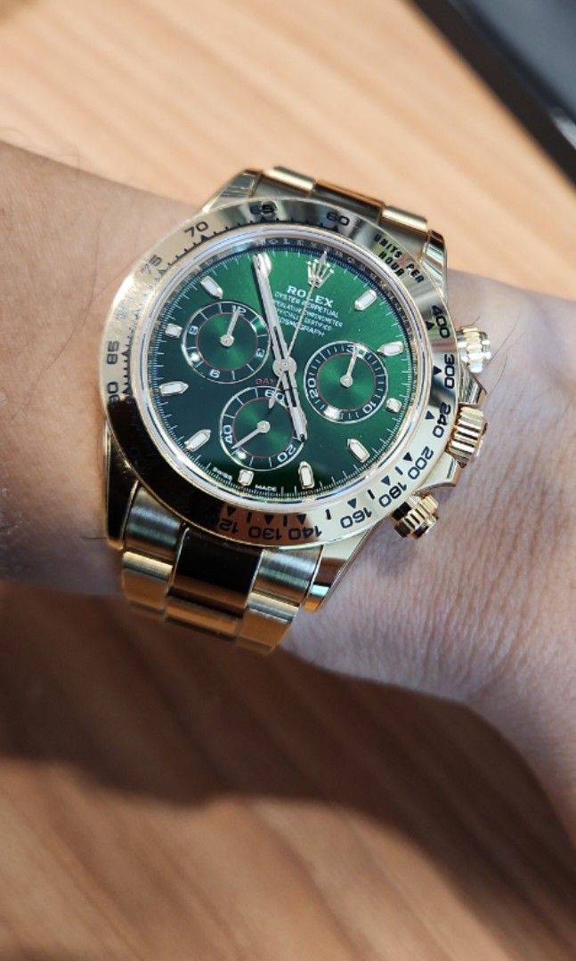 Rolex Daytona John Mayer Green 2022, Luxury, Watches on Carousell