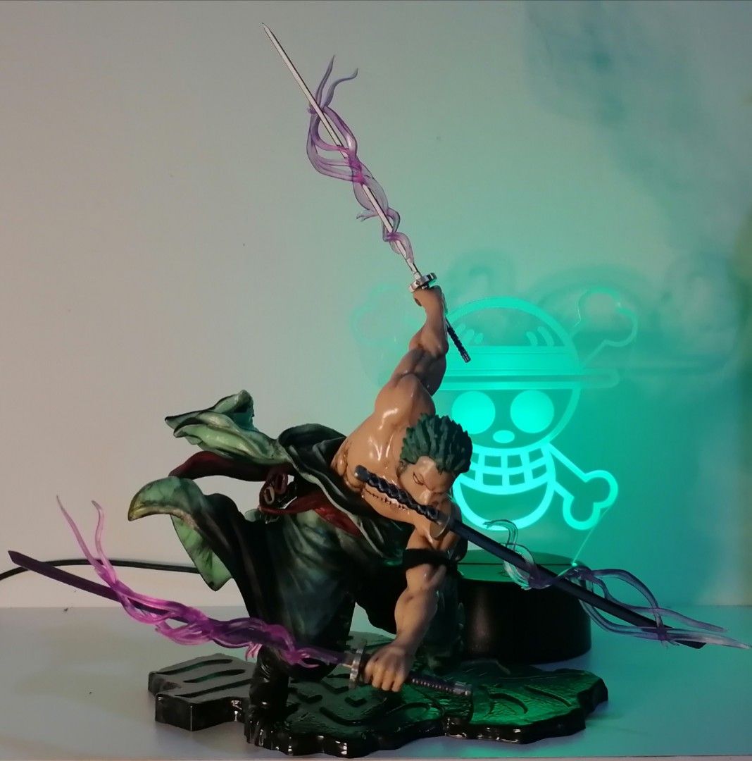 Roronoa Zoro Statue with Colour Changing Light Display, Hobbies & Toys