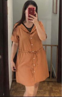 Rust Dress with Mesh