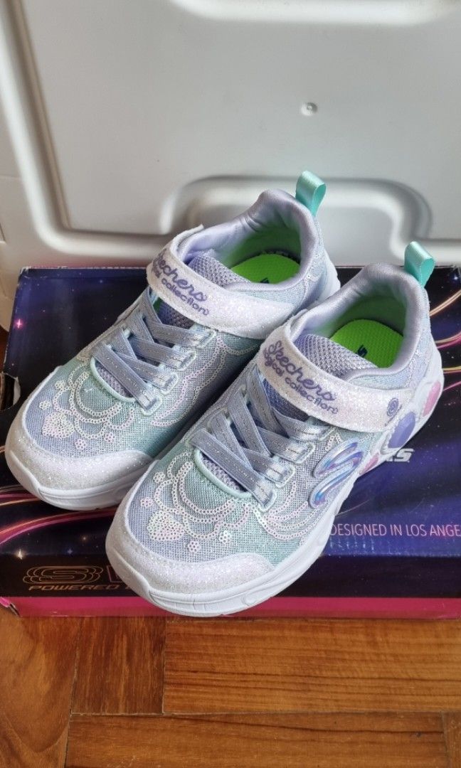 Sale BN Skechers Girls Shoes S Light US12 Babies Kids Babies