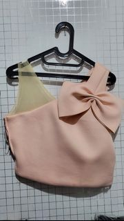 Soft pink crop scuba dior