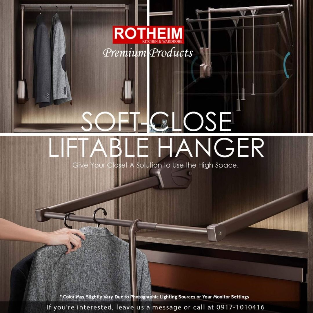SOFT-CLOSE LIFTABLE HANGER, Furniture & Home Living, Furniture, Shelves ...