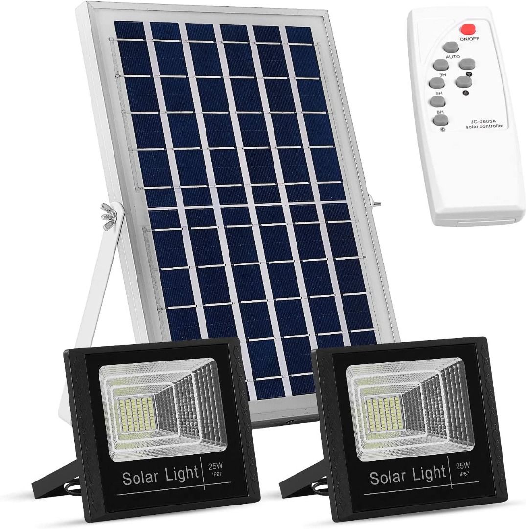 Solar Flood Lights Outdoor, Dusk to Dawn Dual 40 LEDs Flood Light IP67  Waterproof Smart Remote Control Security Light for  Yard,Driveway,Porch,Garage,Barn, Furniture  Home Living, Lighting  Fans,  Lighting on Carousell