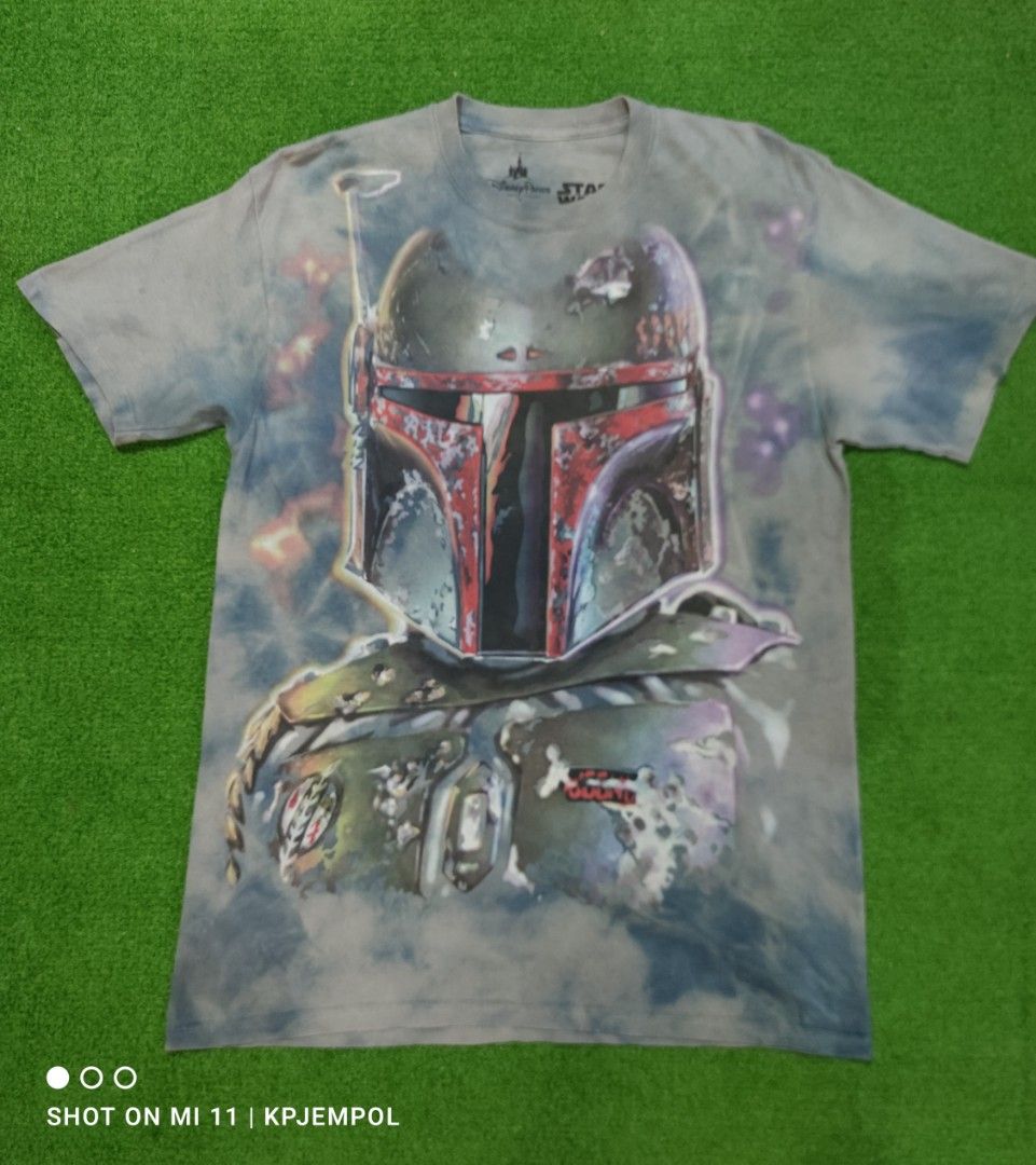 Star Wars Boba Fett Big Face Tie Dye T-Shirt, Men's Fashion, Tops