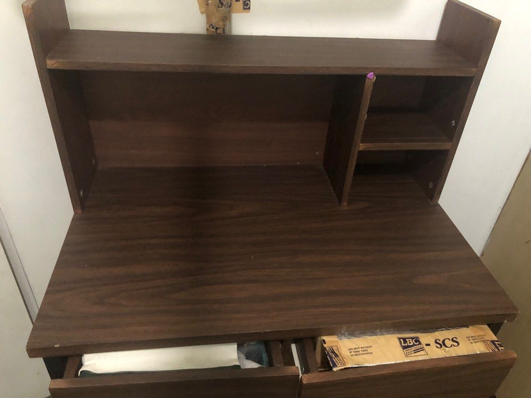 Study/computer table (Category: Tables & Sets) located in Quezon City. Submitted by coco_clarkson (Listing ID 1223590624, Image 3). Description: -lightly used and just stored,with minimal minor marks/signs of usage -please refer to photos uploaded for measurement and actual/as is photo of item -no return no exchange .