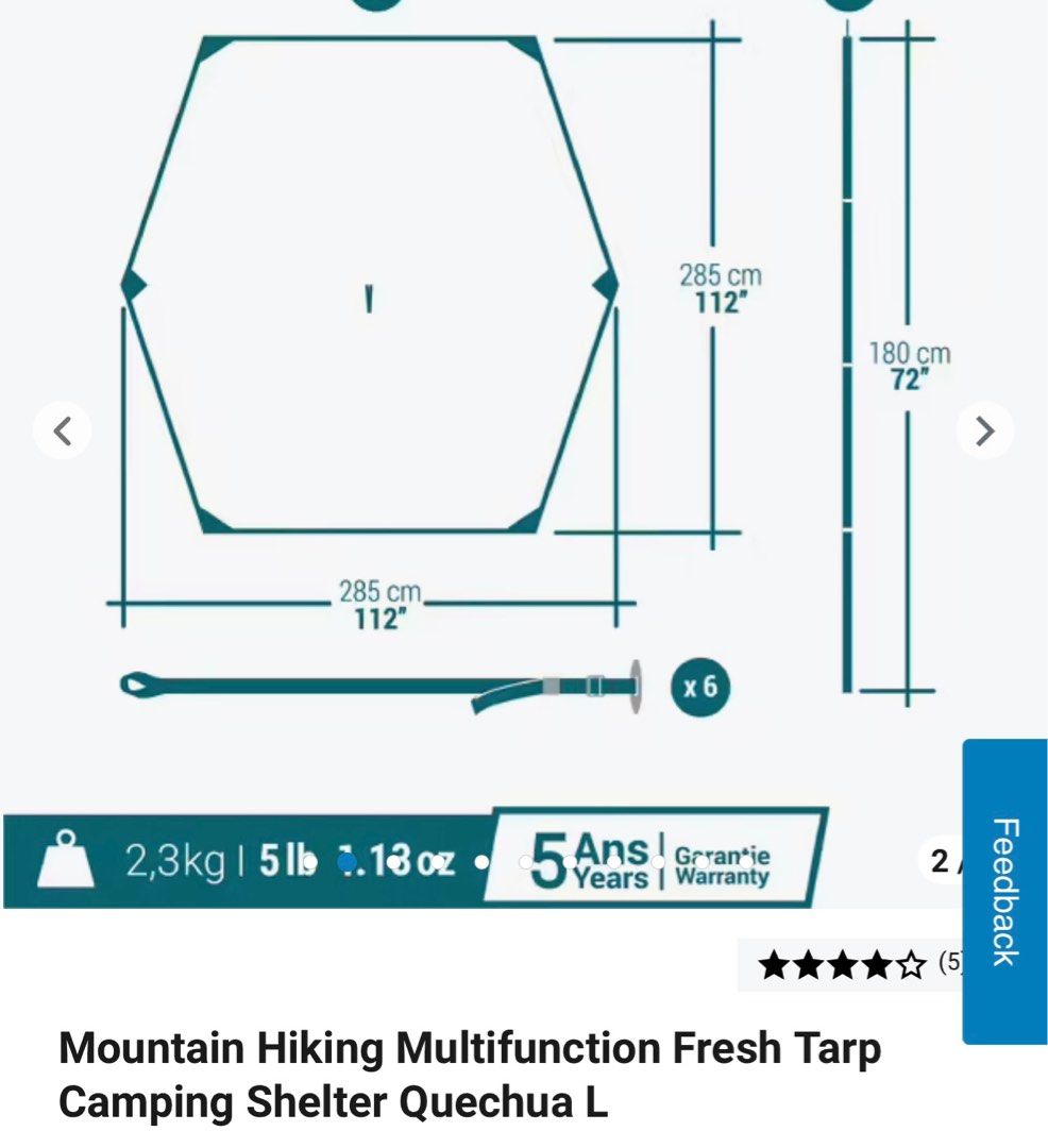 TARP CAMPING SHELTER DECATHLON, Sports Equipment, Hiking & Camping on